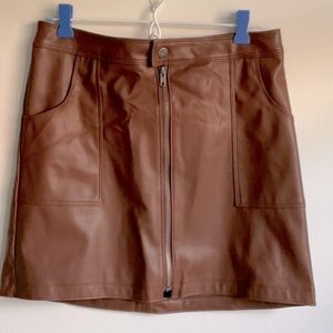 No Boundaries faux leather utility skirt